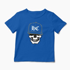 Tricou Craniu Hip-Hop Hardcore - Copii-Albastru Regal